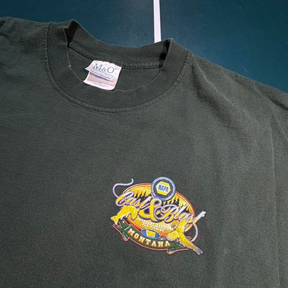 Vintage‎ faded Montana fly fishing T shirt size XL Green - Picture 5 of 8